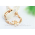 Gold Charm Perle Armband Frauen Edelstahl Kette Schmuck